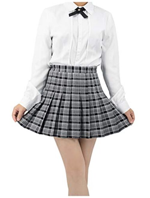 DAZCOS US Size Plaid Skirt High Waist Japan School Girl Uniform Skirts