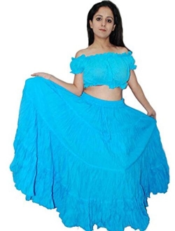 Wevez Women's Belly Dance Cotton 12 Yard Skirt