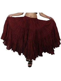 Wevez Women's Belly Dance Cotton 12 Yard Skirt