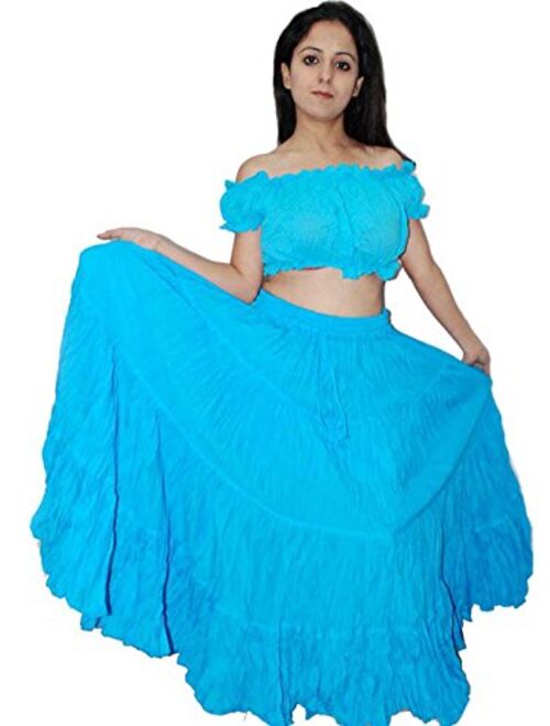 Wevez Women's Belly Dance Cotton 12 Yard Skirt