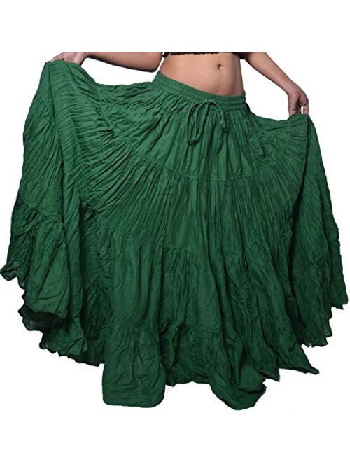 Wevez Women's Belly Dance Cotton 12 Yard Skirt