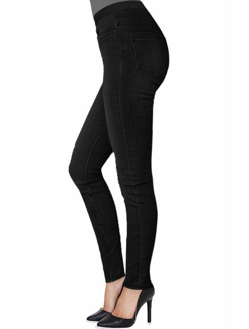 H&C Women Super Stretch Skinny Pull-on Pant with Petite Regular and Long Inseam