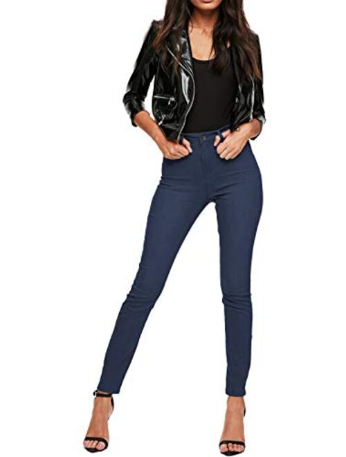 HyBrid & Company Womens Super Stretch Comfort High Waist High Rise Skinny Jeans