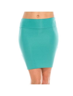 Fashionazzle Women's Casual Stretchy Bodycon Pencil Mini Skirt