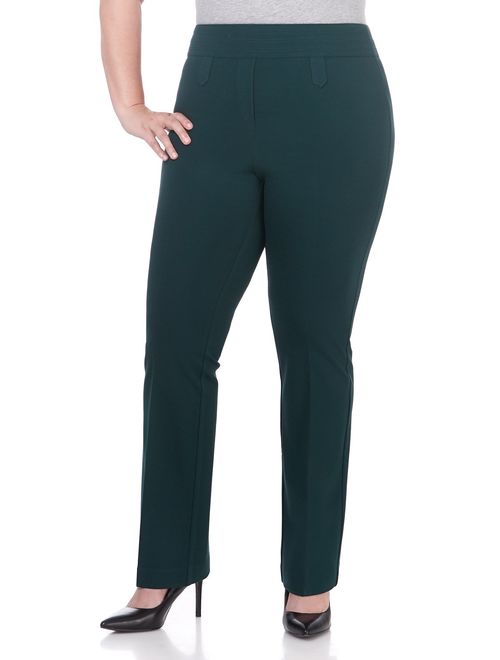 Rekucci Curvy Woman Secret Figure Knit Bootcut Plus Size Pant w/Tummy Control