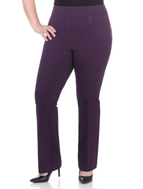 Rekucci Curvy Woman Secret Figure Knit Bootcut Plus Size Pant w/Tummy Control