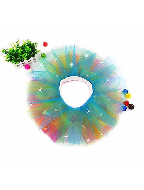 Cidyrer Tutus for Women Light Up Neon LED Rainbow Tutu Skirt