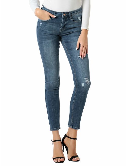 HONTOUTE Butt Lift Skinny Jeans for Women High Waist Casual Solid Stretch Denim Pants