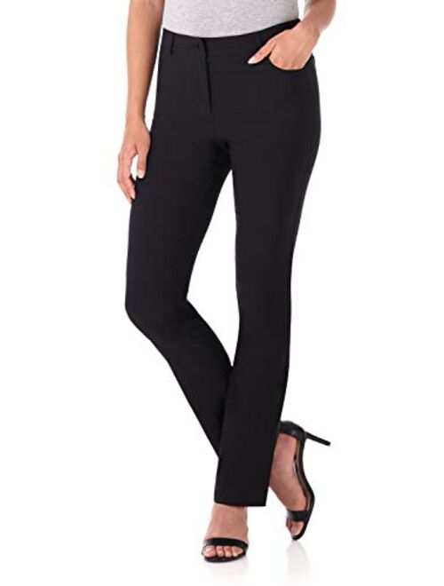 Rekucci Women's Iconic Stretch 5 Pocket Straight Leg Pant w/Zipper Closure