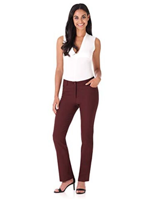 Rekucci Women's Iconic Stretch 5 Pocket Straight Leg Pant w/Zipper Closure