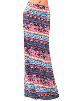 Vivicastle Women's USA Colorful Tie Dye Acid Washed High Waist Foldover Maxi Skirt