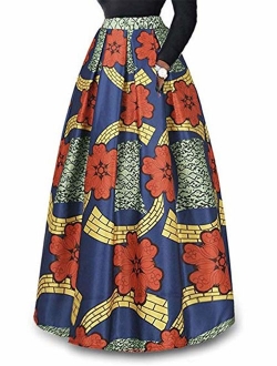 RED DOT BOUTIQUE 930 - Plus Size Ethnic African Print Long Maxi Skirt