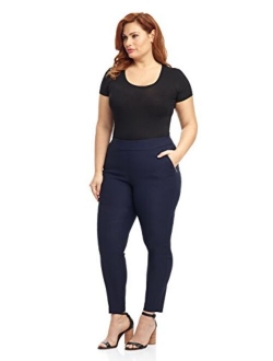 Rekucci Curvy Woman Ease into Comfort Skinny Plus Size Pant w/Tummy Control