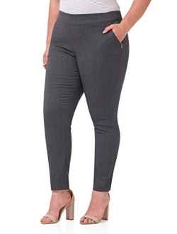 Rekucci Curvy Woman Ease into Comfort Skinny Plus Size Pant w/Tummy Control