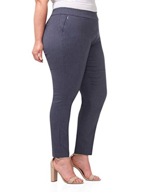 Rekucci Curvy Woman Ease into Comfort Skinny Plus Size Pant w/Tummy Control