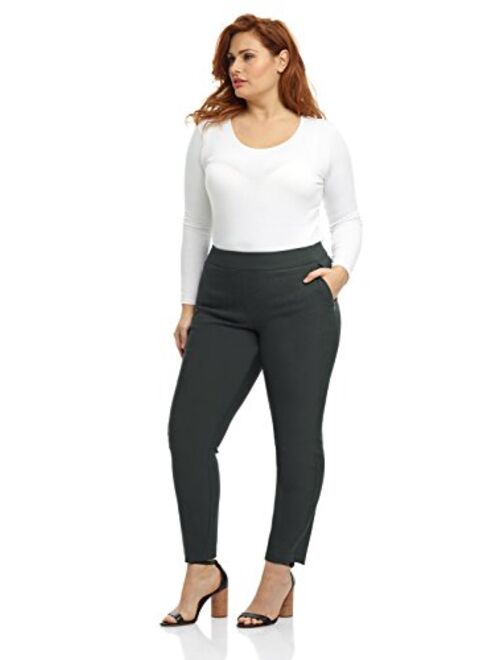 Rekucci Curvy Woman Ease into Comfort Skinny Plus Size Pant w/Tummy Control