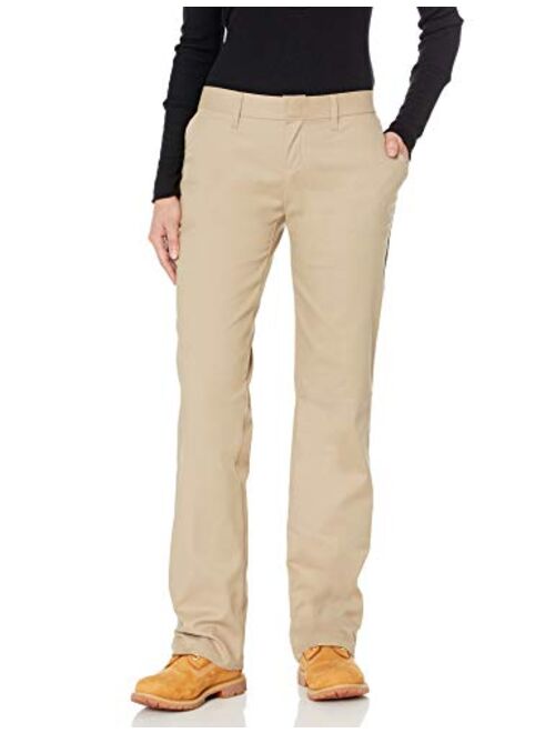 Dickies Women's Wrinkle Resistant Flat Front Twill Pant With Stain Release Finish