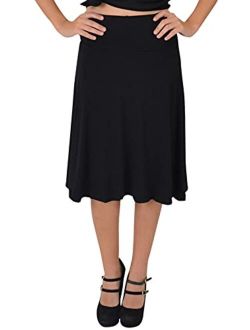 Stretch is Comfort Girl's, Women's and Plus Size Knee Length Flowy Skirt
