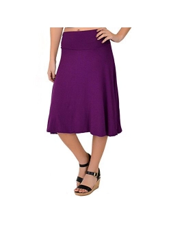 Stretch is Comfort Girl's, Women's and Plus Size Knee Length Flowy Skirt