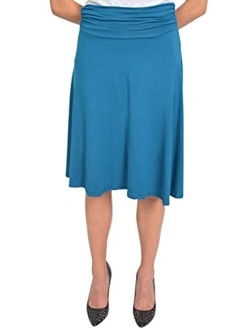 Stretch is Comfort Girl's, Women's and Plus Size Knee Length Flowy Skirt