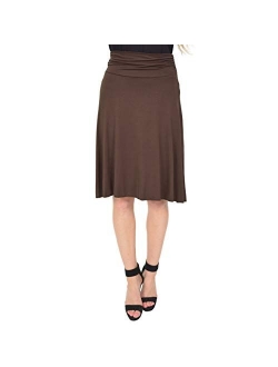 Stretch is Comfort Girl's, Women's and Plus Size Knee Length Flowy Skirt