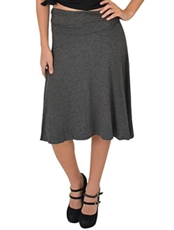 Stretch is Comfort Girl's, Women's and Plus Size Knee Length Flowy Skirt