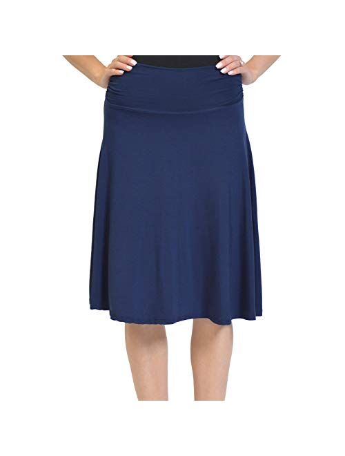 Stretch is Comfort Girl's, Women's and Plus Size Knee Length Flowy Skirt