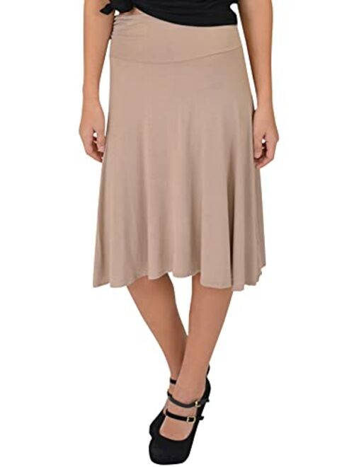 Stretch is Comfort Girl's, Women's and Plus Size Knee Length Flowy Skirt