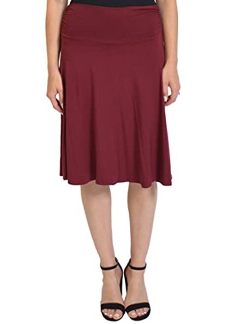 Stretch is Comfort Girl's, Women's and Plus Size Knee Length Flowy Skirt