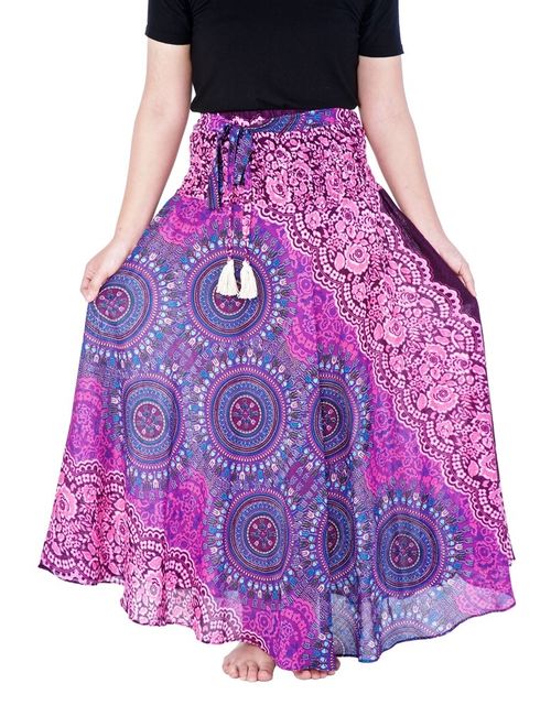 Lannaclothesdesign Women's Long Maxi Skirt Bohemian Gypsy Hippie Style Clothing