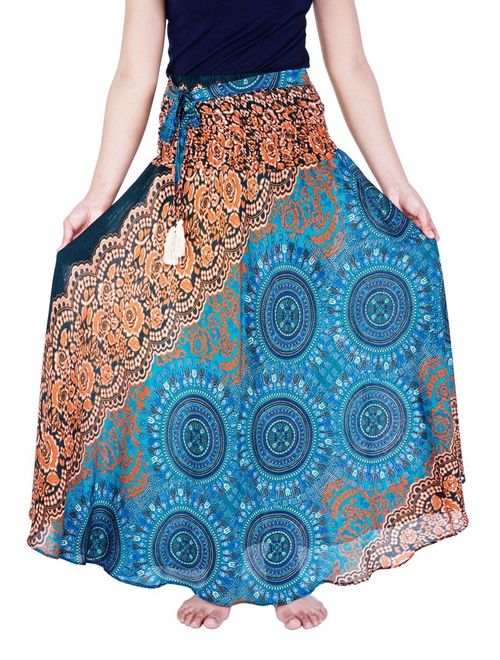 Lannaclothesdesign Women's Long Maxi Skirt Bohemian Gypsy Hippie Style Clothing