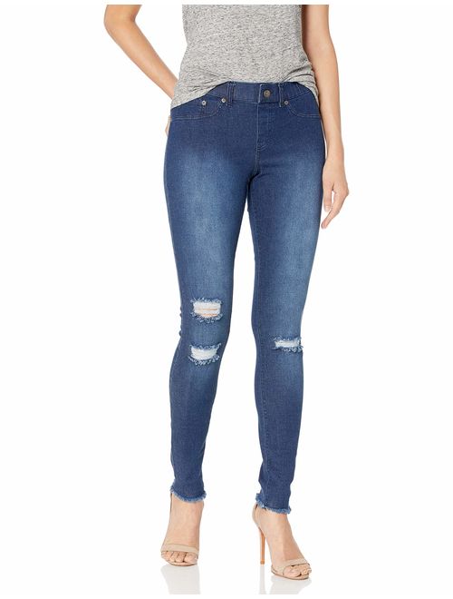 HUE Women's Ripped Knee Denim Leggings