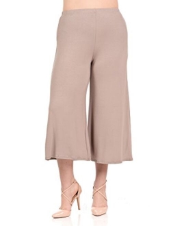 Pastel by Vivienne Women's Wide Leg Crop Culottes Plus Size