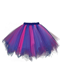 MsJune Women's 1950s Vintage Petticoats Crinolines Tutu Dance Half Slip Skirt