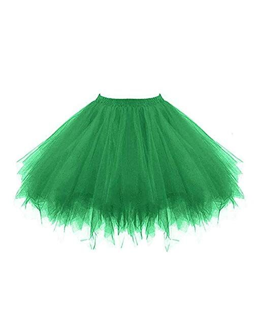 MsJune Women's 1950s Vintage Petticoats Crinolines Tutu Dance Half Slip Skirt