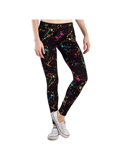 Splatter Neon Leggings - Neon Retro Rainbow Tights for Women