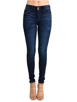 Kan Can Women's Mid Rise Basic Ankle Skinny Jeans