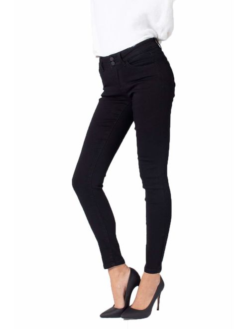 Kan Can Women's Mid Rise Basic Ankle Skinny Jeans