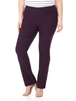 Rekucci Curvy Woman Plus Size Modern Straight Leg Pant w/Tummy Control