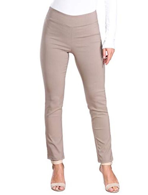 Popana Womens Stretch Pull On Dress Pants Ankle Length Work Casual - Made in USA