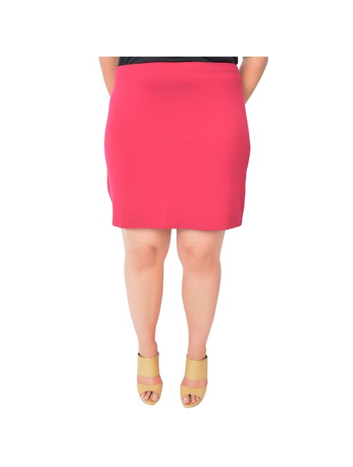 Stretch is Comfort Women's Plus Size Soft Stretch Fabric Basic Mini Skirt