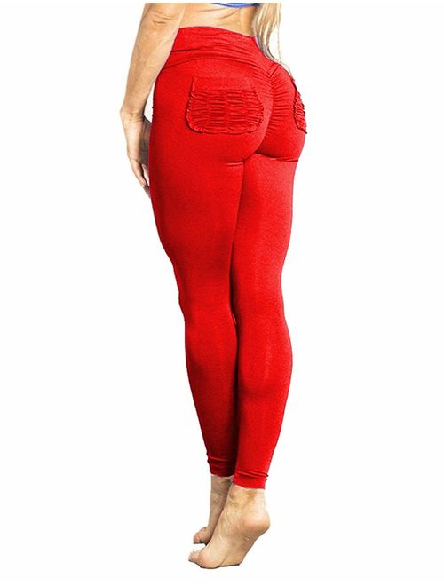 SEASUM Women Scrunch Butt Yoga Pants High Waist Tummy Control Compression Leggings Workout Sport Fitness Gym Tights