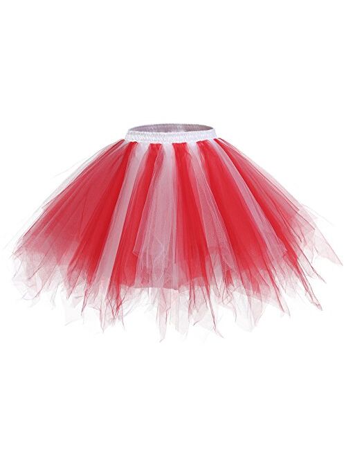 Bridesmay Women's Tutu Tulle Skirt 50s Vintage Ballet Dance Skirts