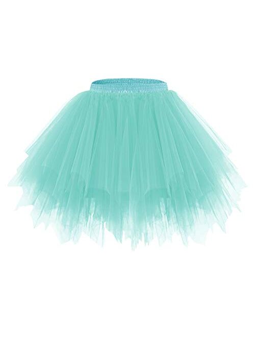 Bridesmay Women's Tutu Tulle Skirt 50s Vintage Ballet Dance Skirts