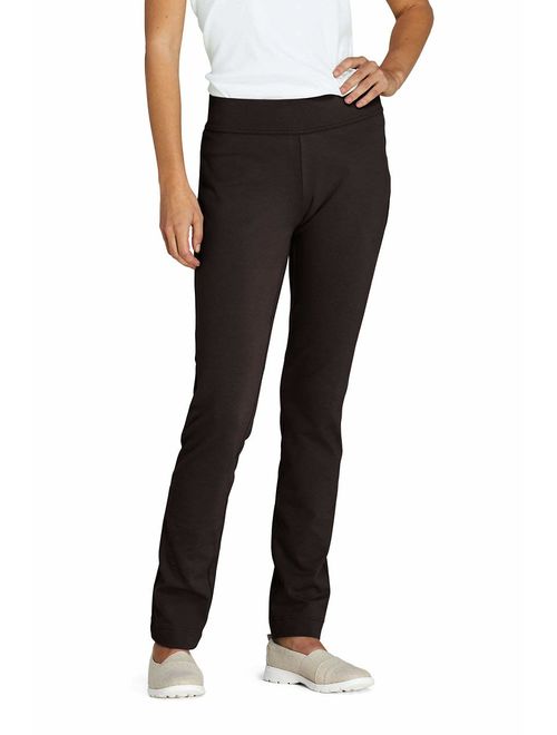 Lands' End Women's Starfish Mid Rise Slim Leg Elastic Waist Pull On Pants