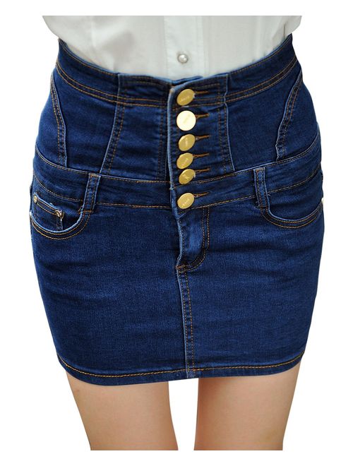 chouyatou Women's Casual Short Denim Skirt