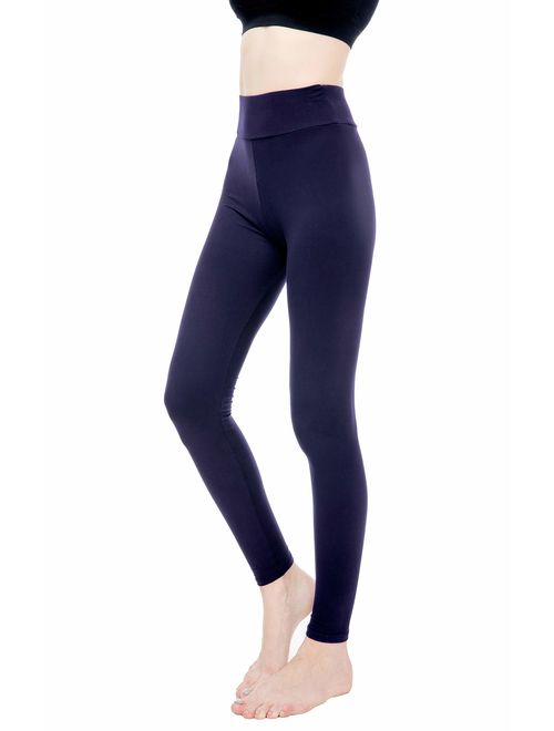 Finerease Soft & Stretchy High Waisted Tummy Control Leggings for Women Opaque Yoga Pants Leggings