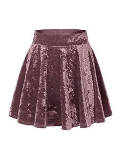 Women's Vintage Velvet Stretchy Mini Flared Skater Skirt