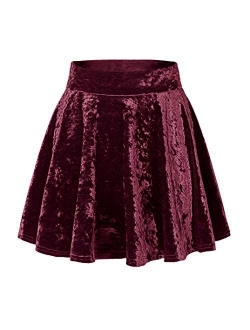 Women's Vintage Velvet Stretchy Mini Flared Skater Skirt