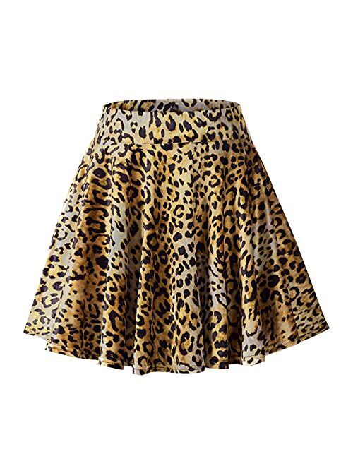 Urban CoCo Women's Vintage Velvet Stretchy Mini Flared Skater Skirt